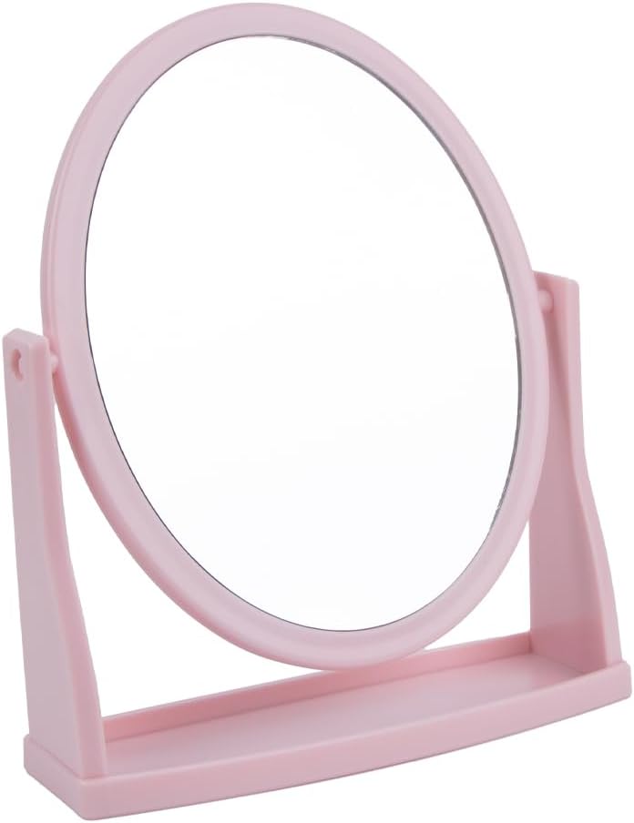 Daiso Standing Mirror with Tray - Pink
